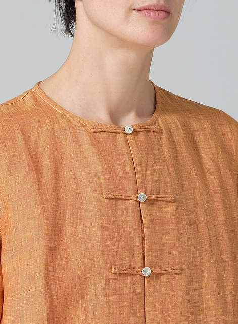 Linen Straight Cut Chinese Knot Tunic