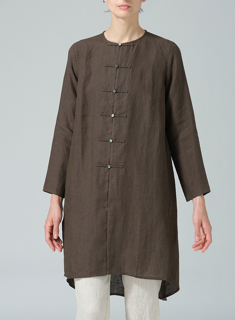 Linen Straight Cut Chinese Knot Tunic