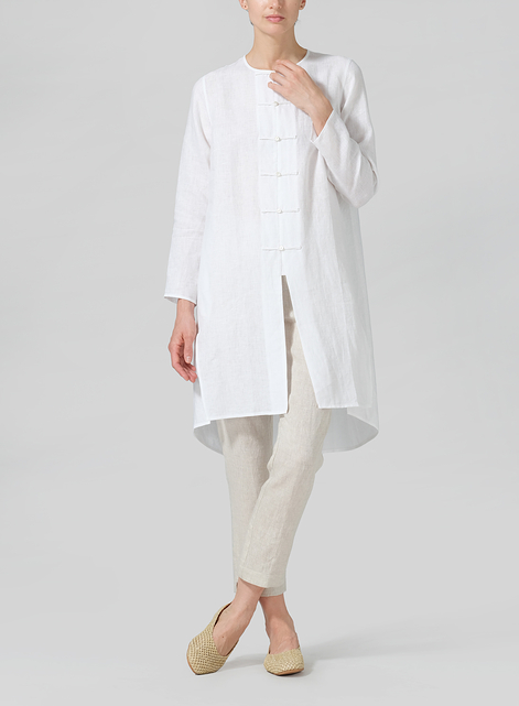 Linen Straight Cut Chinese Knot Tunic