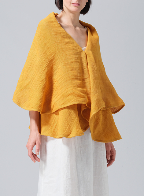 Linen Reversible Cape Jacket