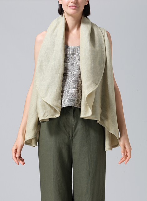 Linen Reversible Cape Jacket