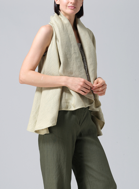 Linen Reversible Cape Jacket