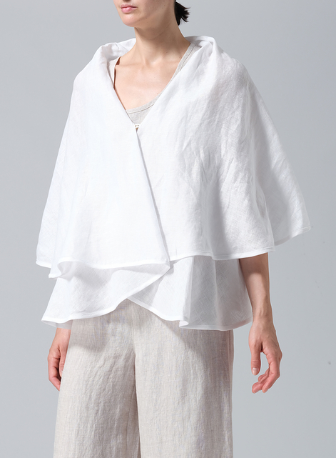 Linen Reversible Cape Airy Jacket