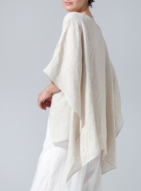 Linen Batwing Sleeve Top