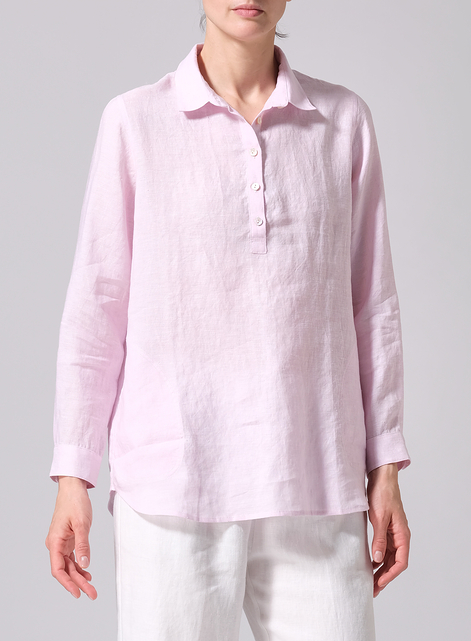  Linen Lapel Long Sleeve Comfort Shirt
