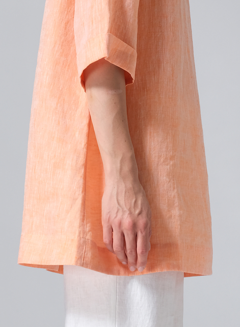 Linen Casual Loose-Fit V-Neck Midi Top