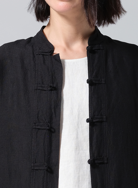 Linen Handmade Chinese Knot Buttons Long Tunic