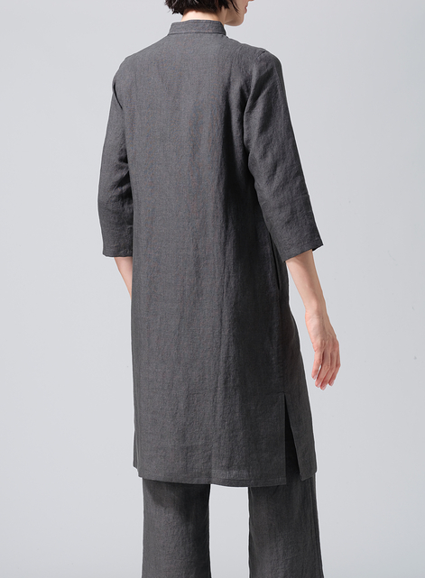 Linen Handmade Chinese Knot Buttons Long Tunic