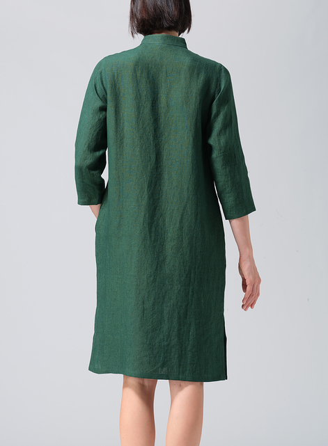 Linen Handmade Chinese Knot Buttons Long Tunic