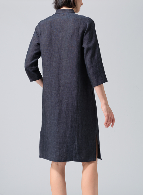 Linen Handmade Chinese Knot Buttons Long Tunic