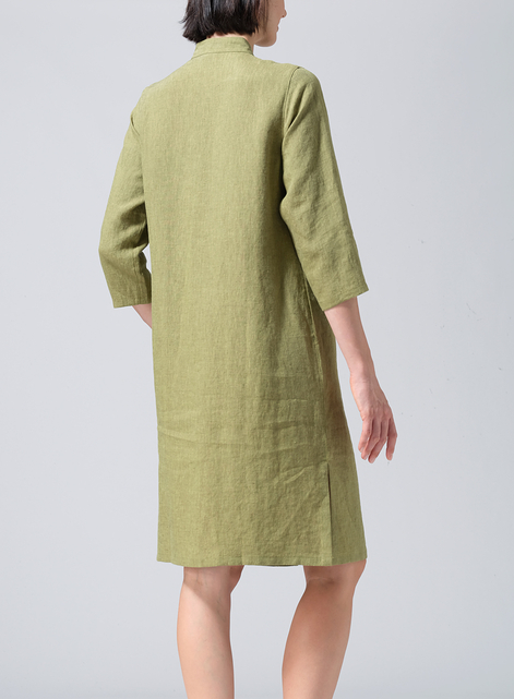 Linen Handmade Chinese Knot Buttons Long Tunic