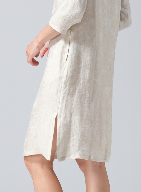 Linen Handmade Chinese Knot Buttons Long Tunic