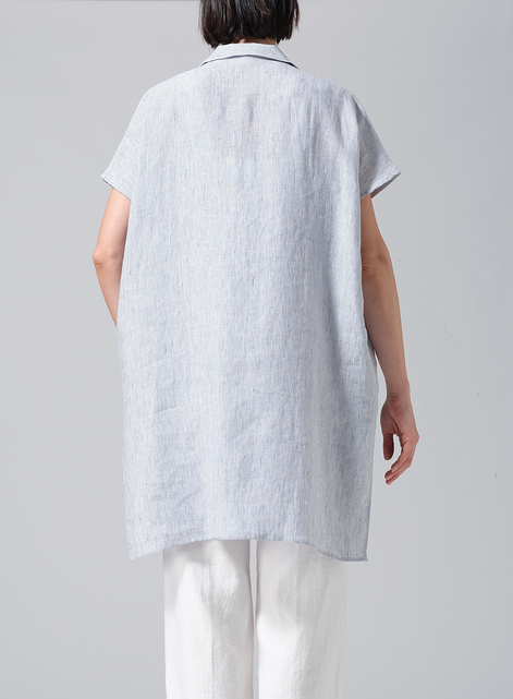 Linen Casual Deep V-Neck Long Top
