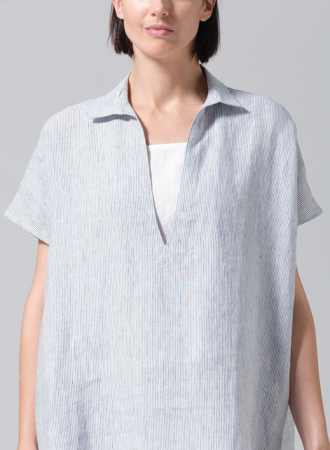 Linen Casual Deep V-Neck Long Top