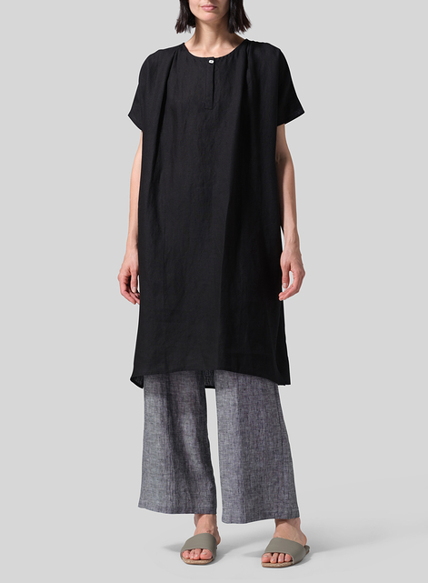 Linen Dolman Sleeves Mid-Length Tunic 