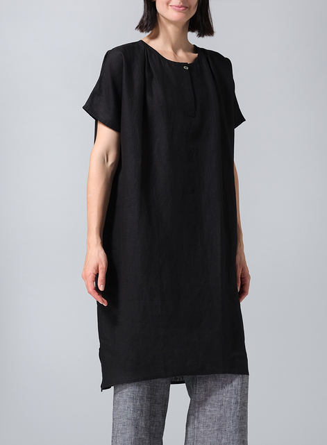 Linen Dolman Sleeves Mid-Length Tunic 