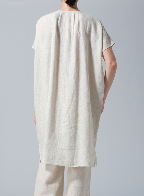 Linen Dolman Sleeves Mid-Length Tunic 