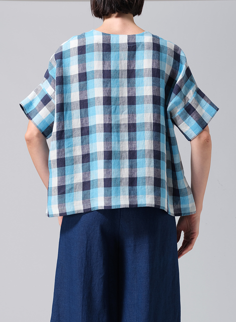 Linen V-Neck Dropped Shoulder Versatile Top