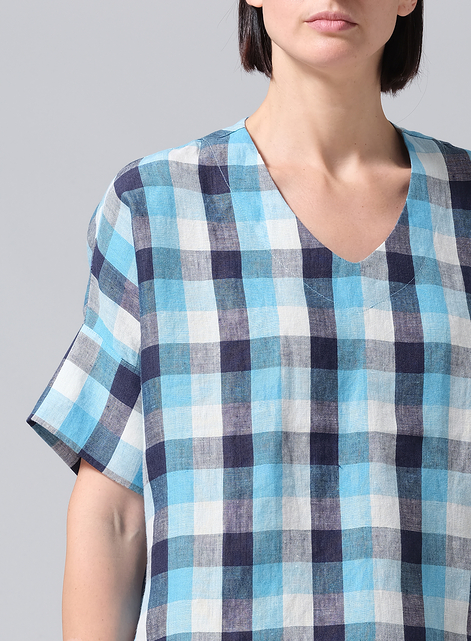 Linen V-Neck Dropped Shoulder Versatile Top