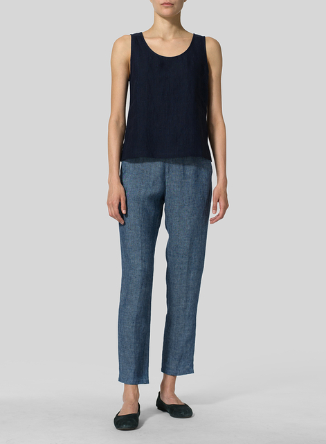 Linen Sleeveless Pullover Top