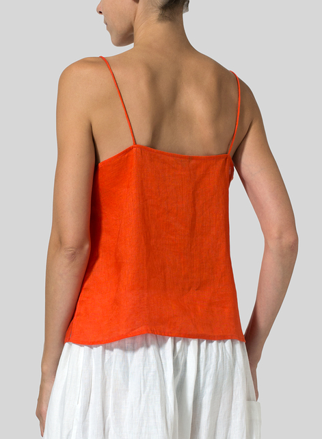 Linen Tiered Strap Top