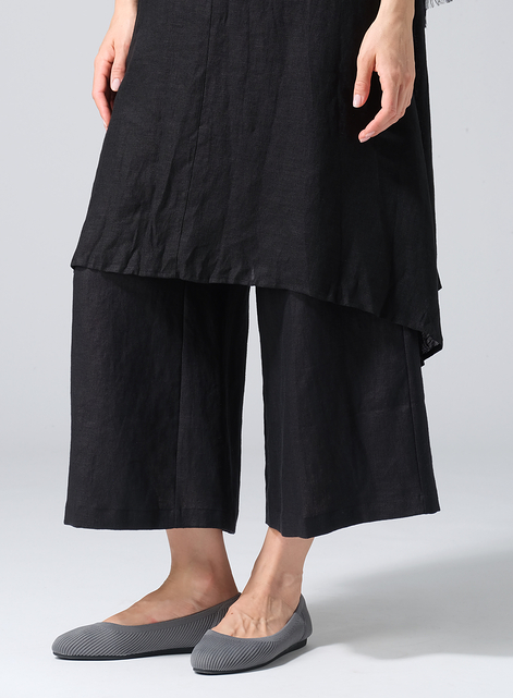 Woven Linen Sleeveless A-shaped Long Blouse