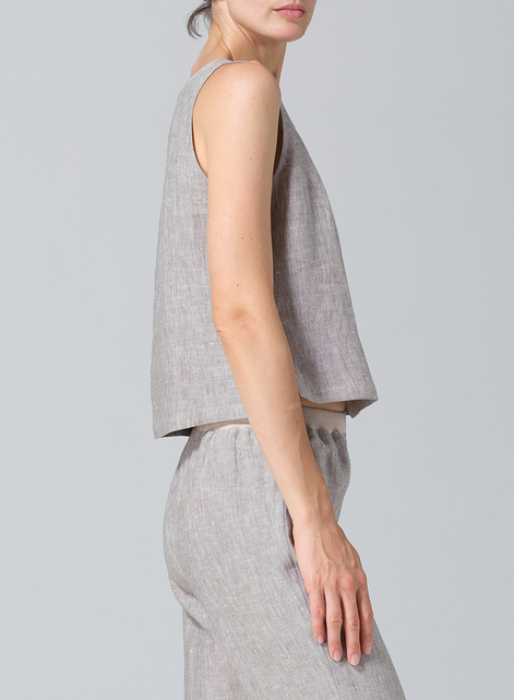 Linen Scoop Neck Tank 