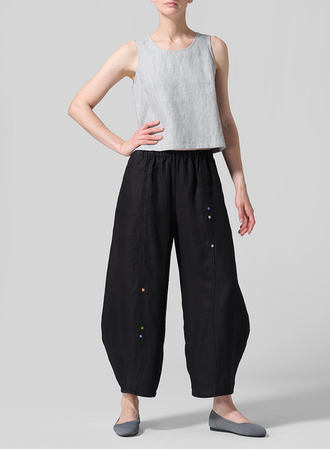 Linen Scoop Neck Tank 