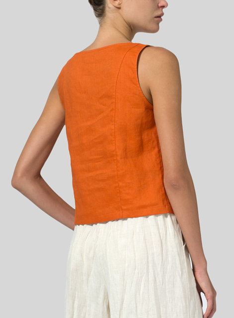 Linen Sleeveless Short Tank