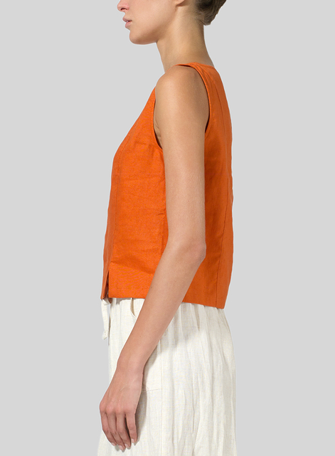 Linen Sleeveless Short Tank