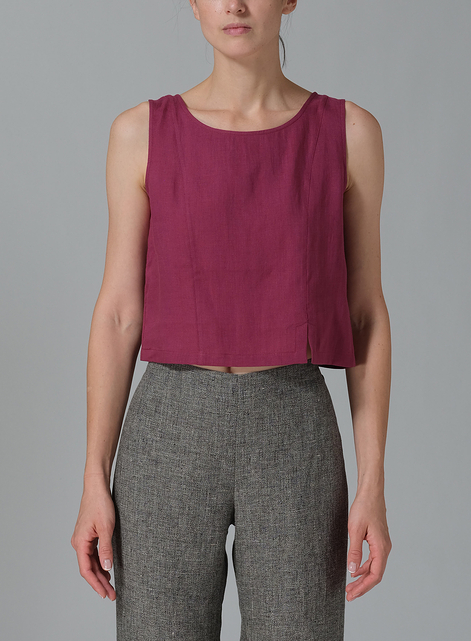 Linen Sleeveless Short Tank