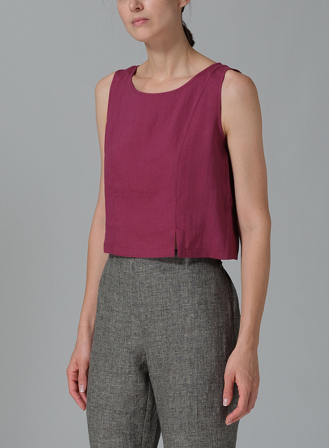 Linen Sleeveless Short Tank