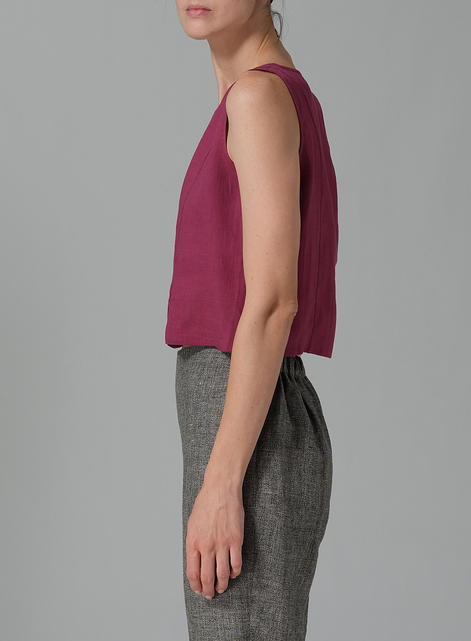 Linen Sleeveless Short Tank