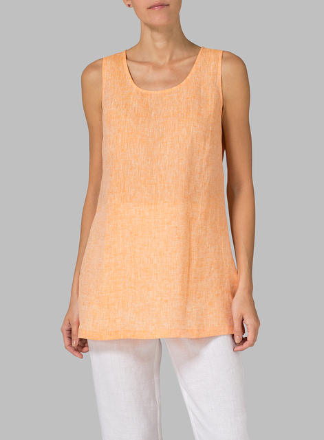 Linen Round Neck Long Tank