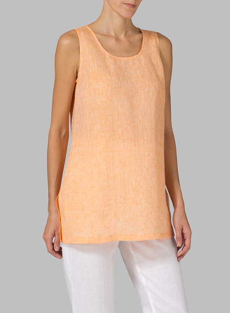 Linen Round Neck Long Tank