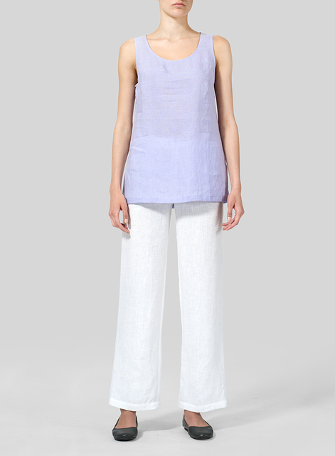 Linen Round Neck Long Tank