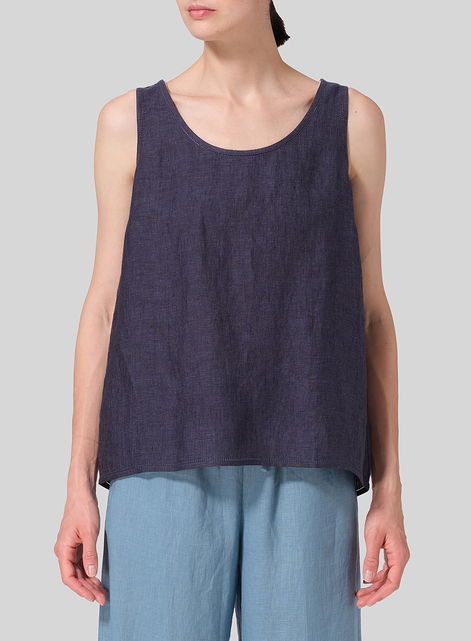 Linen Embroidered Sleeveless Cami