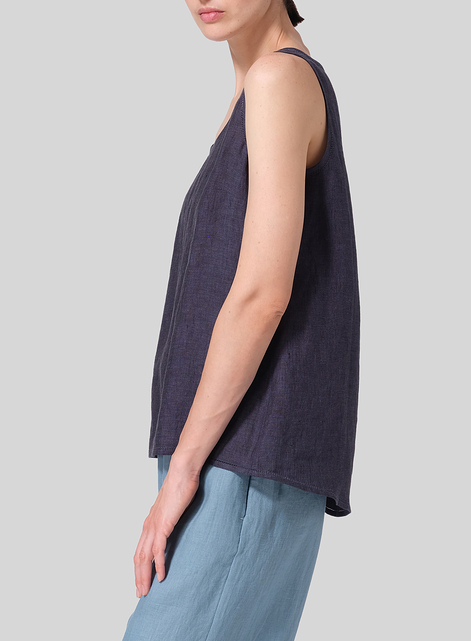Linen Embroidered Sleeveless Cami