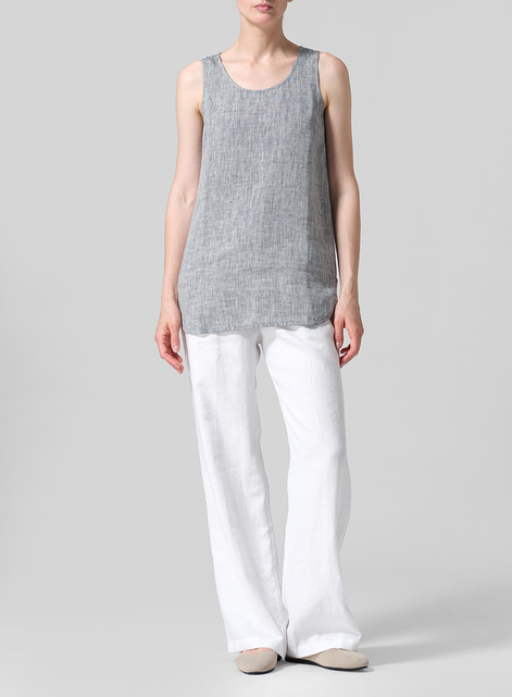 Linen Sleeveless Long Shell Tank