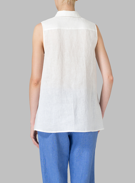 Light Weight Linen Sleeveless A-shape Top