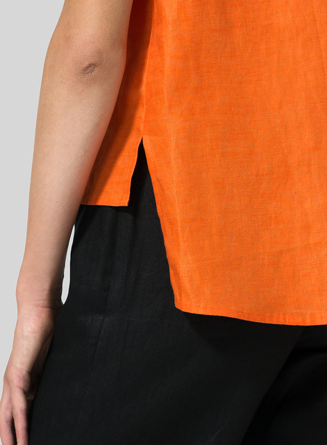 Jacquard Linen Mandarin Collar Vest