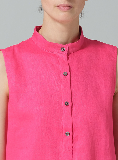 Jacquard Linen Mandarin Collar Vest