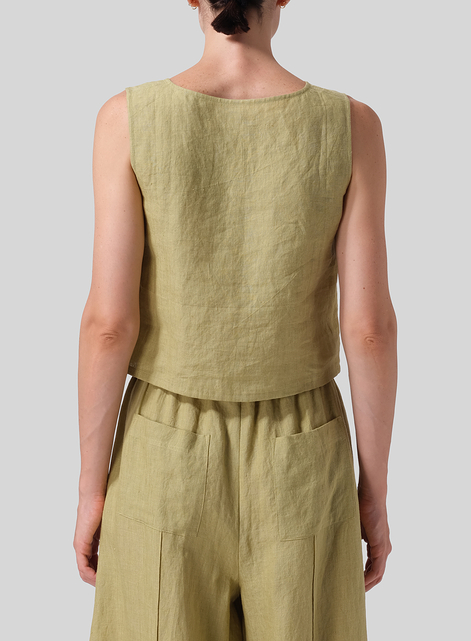 Linen Boxy Top