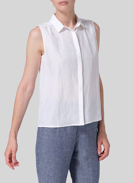 Linen Classic Sleeveless Top