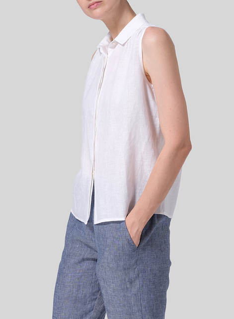 Linen Classic Sleeveless Top