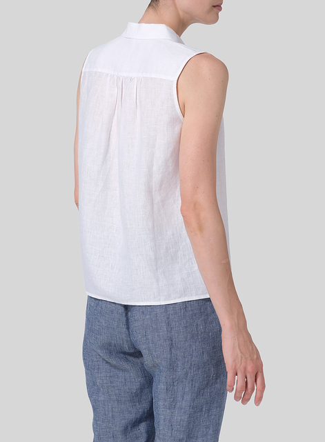 Linen Classic Sleeveless Top