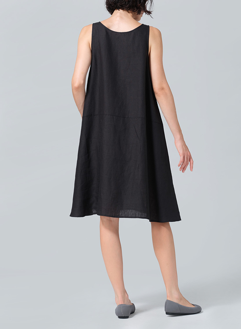 Linen A-line Scoop Neck Tunic