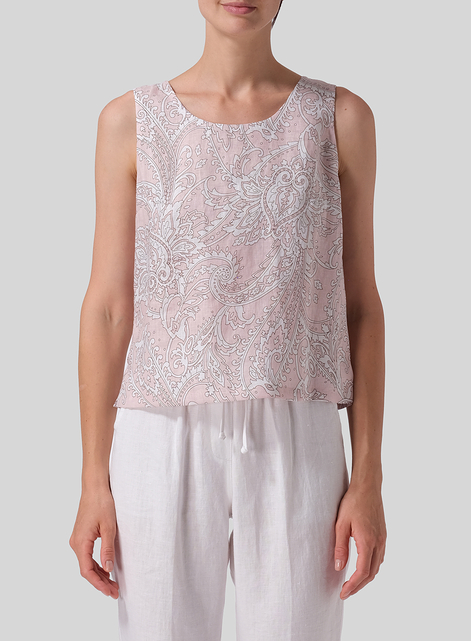 Linen Nice Fit Sleeveless Tank Top