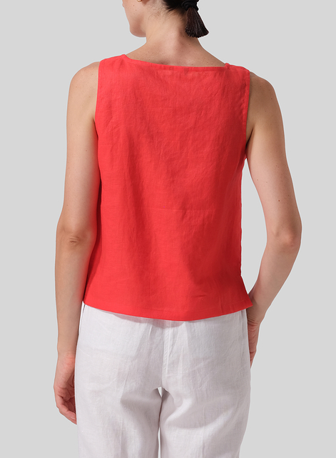 Linen Nice Fit Sleeveless Tank Top