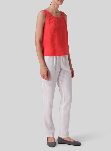 Linen Nice Fit Sleeveless Tank Top